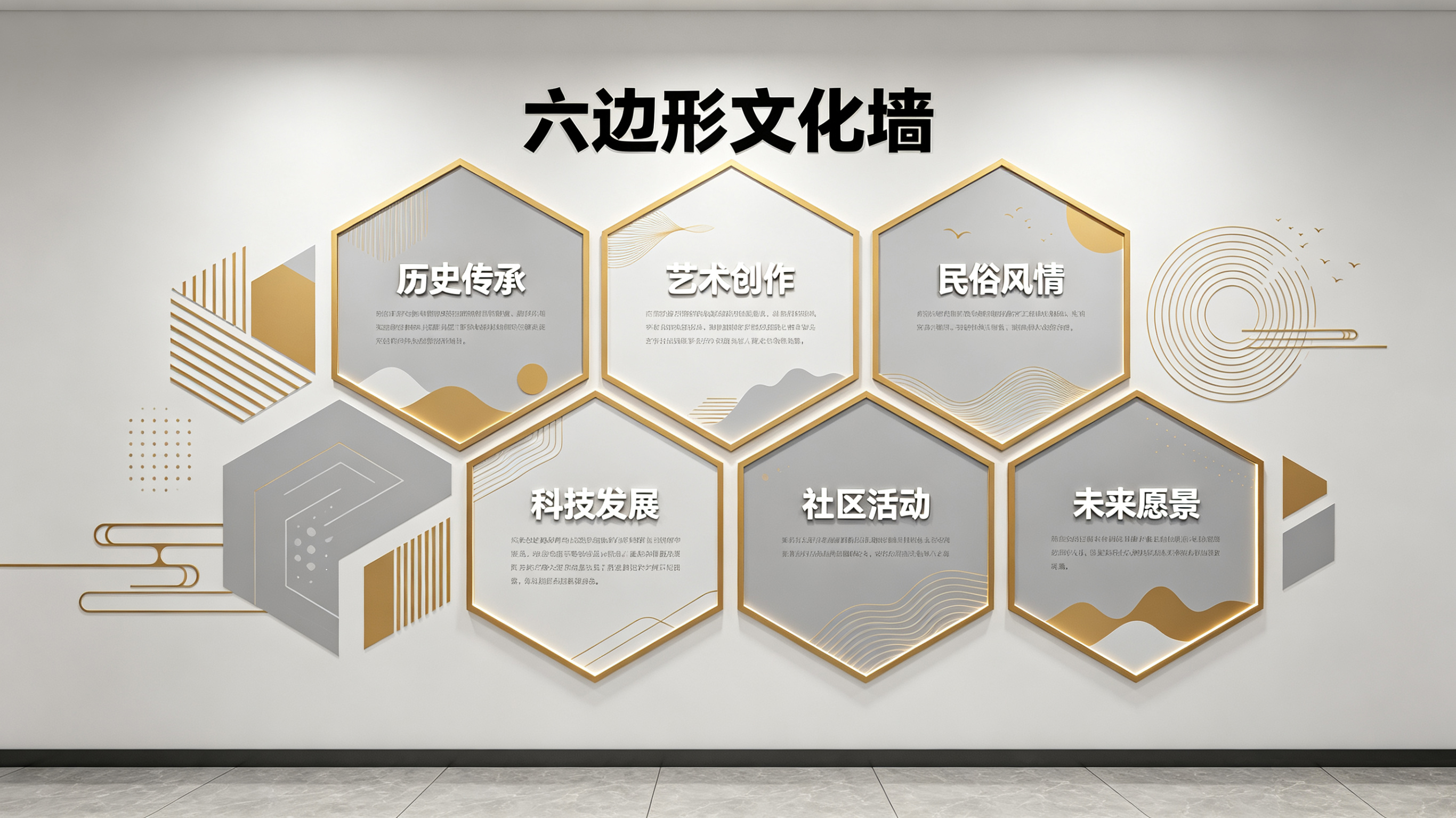  南靖县企业文化墙 | 六边形信息美学